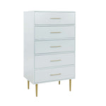 Valerie Glam 5 Drawer Chest - Light Grey