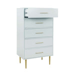 Valerie Glam 5 Drawer Chest - Light Grey