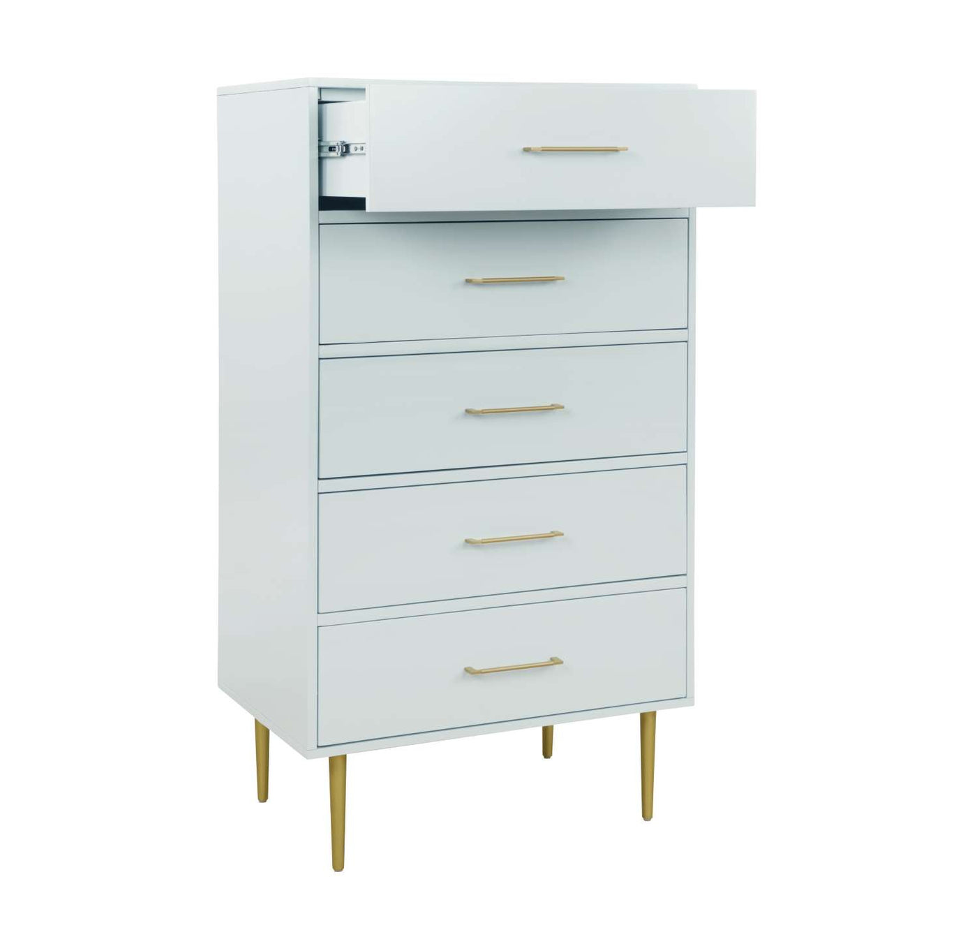 Valerie Glam 5 Drawer Chest - Light Grey