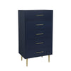 Valerie Glam 5 Drawer Chest - Navy