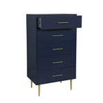 Valerie Glam 5 Drawer Chest - Navy