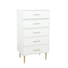 Valerie Glam 5 Drawer Chest - White