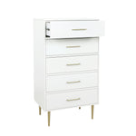 Valerie Glam 5 Drawer Chest - White