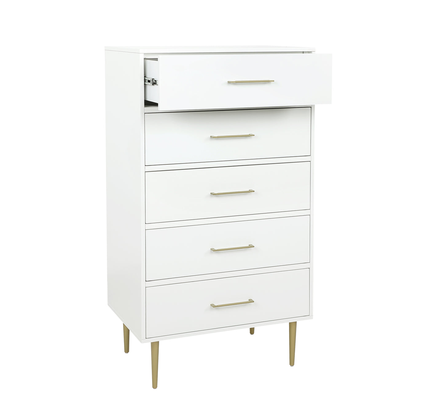 Valerie Glam 5 Drawer Chest - White