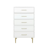Valerie Glam 5 Drawer Chest - White