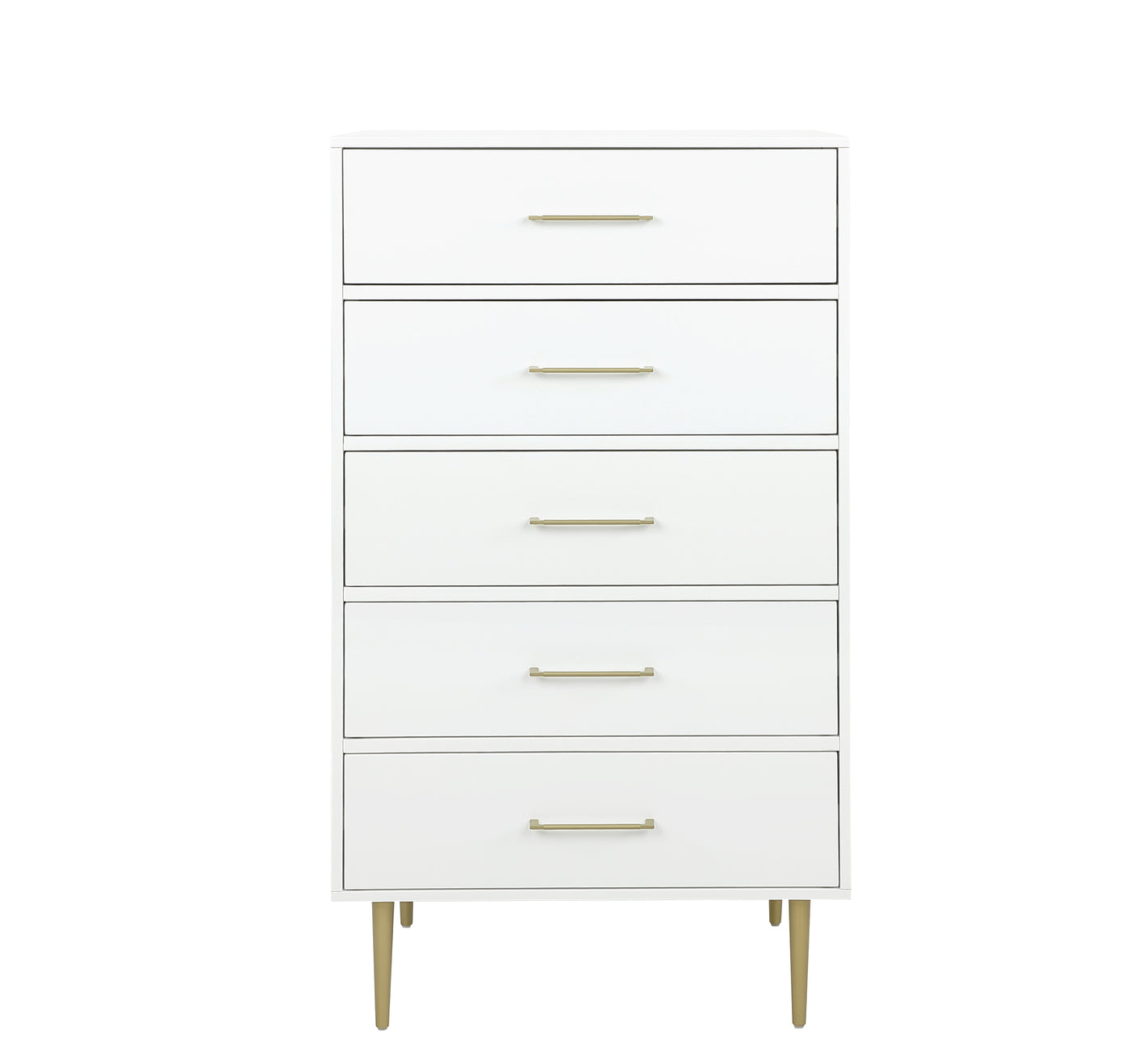 Valerie Glam 5 Drawer Chest - White