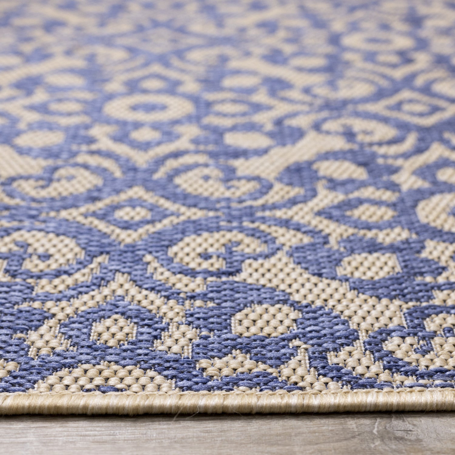 Camby 7'10" X 10'6" Indoor/Outdoor Elaborate Rug - Blue Beige  Area Rug
