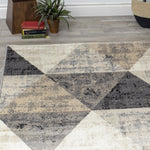Siecle 5'3" X 7'7" Triangle Shapes Rug - Cream Beige Area Rug