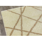 Finesse 7'10" X 10'6" Lines Crossing Shag Rug - Cream Beige Area Rug
