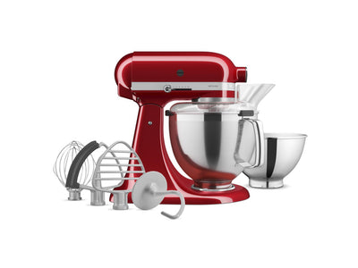 KitchenAid Candy Apple Red Artisan® Series Tilt-Head Stand Mixer with Premium Accessory Pack - KSM195PSCA