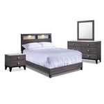 Amber 6-Piece Queen Bedroom Package - Grey, Black