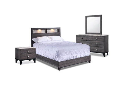 Amber 6-Piece Queen Bedroom Package - Grey, Black