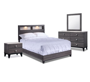 Amber 6-Piece King Bedroom Package - Grey, Black