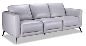 Aston Leather Sofa - Light Grey