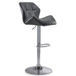 Ava Bar Height Stool - Grey, Chrome