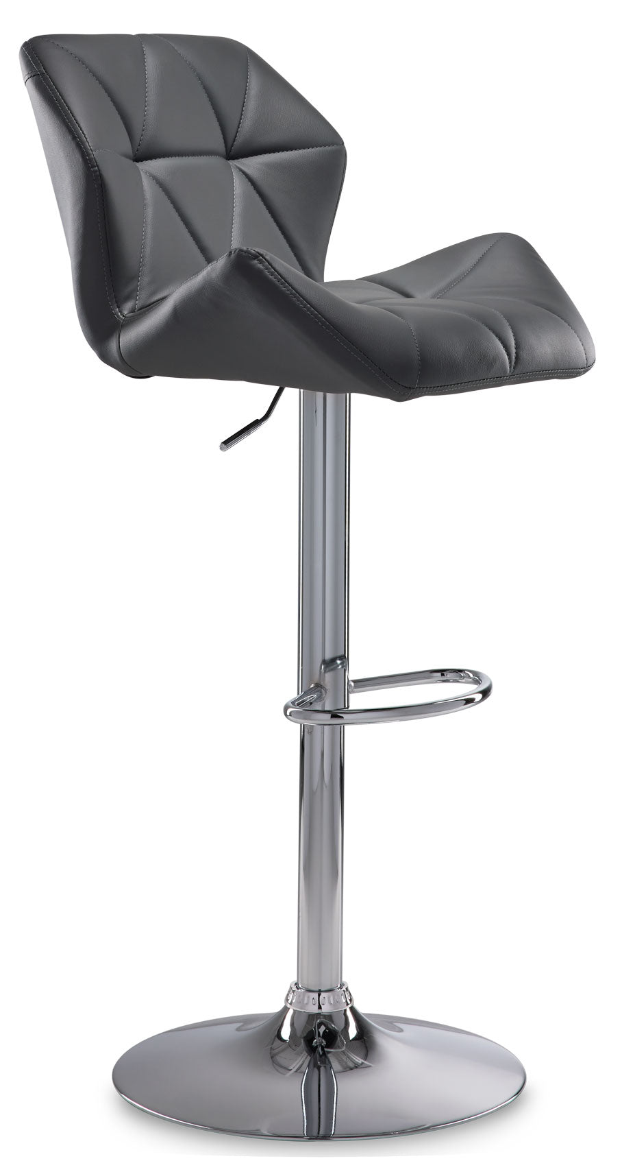 Ava Bar Height Stool - Grey, Chrome