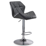 Ava Bar Height Stool - Grey, Chrome