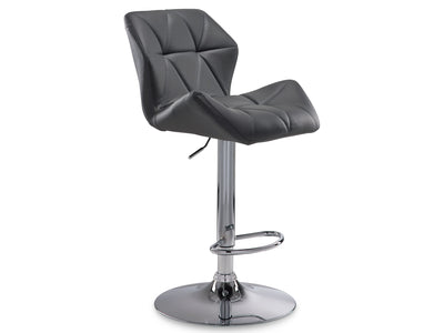 Ava Bar Height Stool - Grey, Chrome