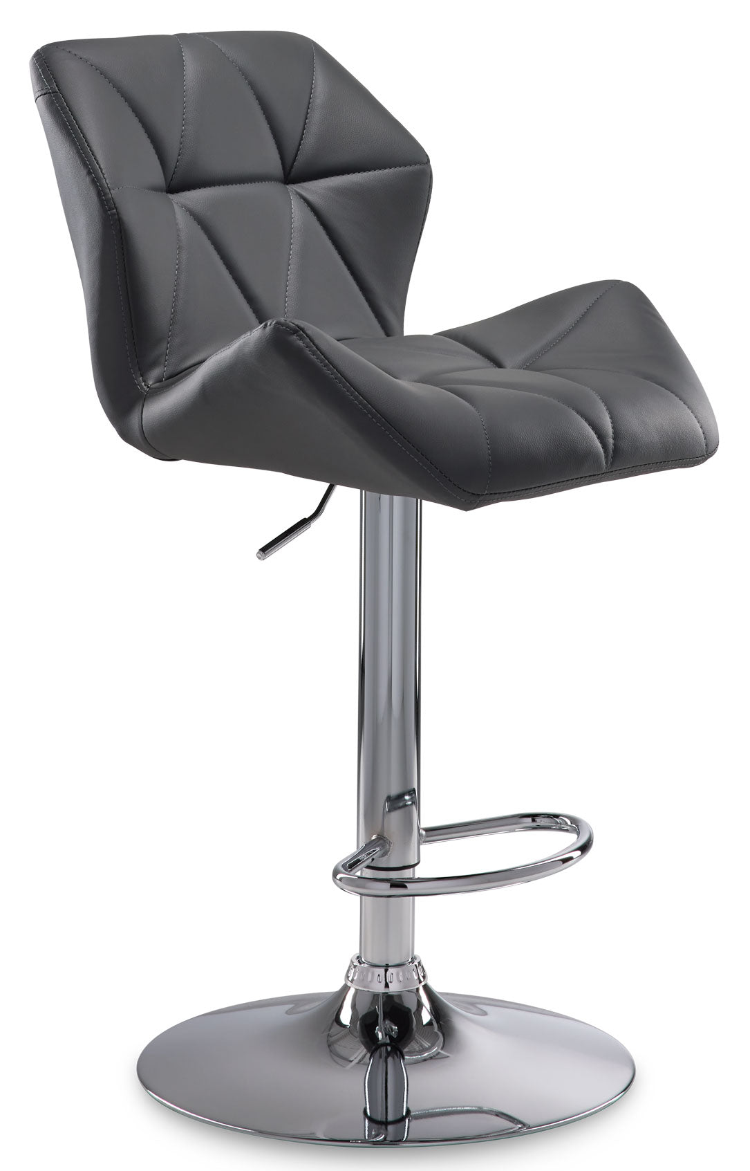 Ava Bar Height Stool - Grey, Chrome