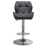 Ava Bar Height Stool - Grey, Chrome