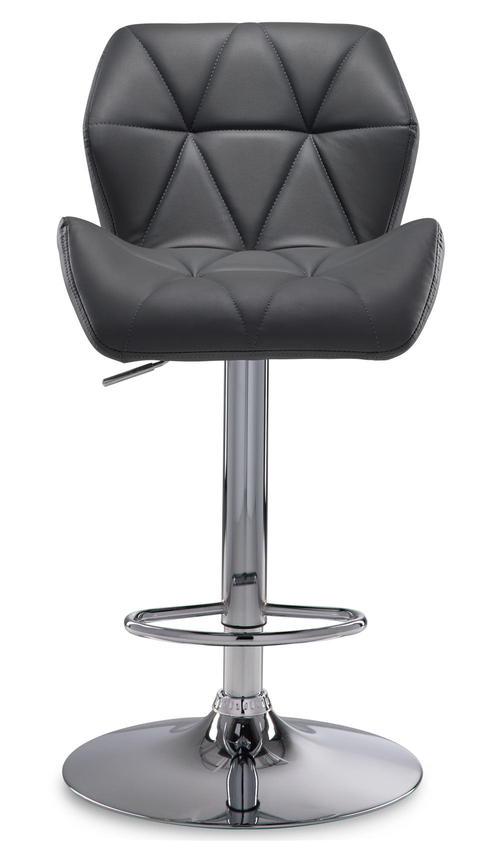 Ava Bar Height Stool - Grey, Chrome