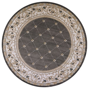 Camlann III Round Area Rug - I 7'10" - Grey/Ivory