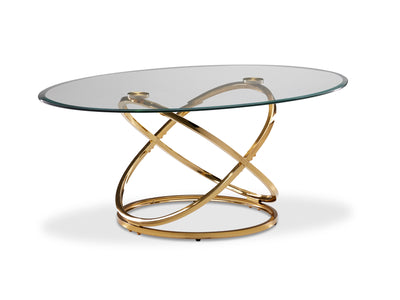 Axis 48" Coffee Table - Glass and Gold