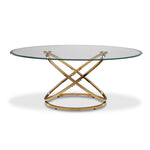 Axis 48" Coffee Table - Glass and Gold