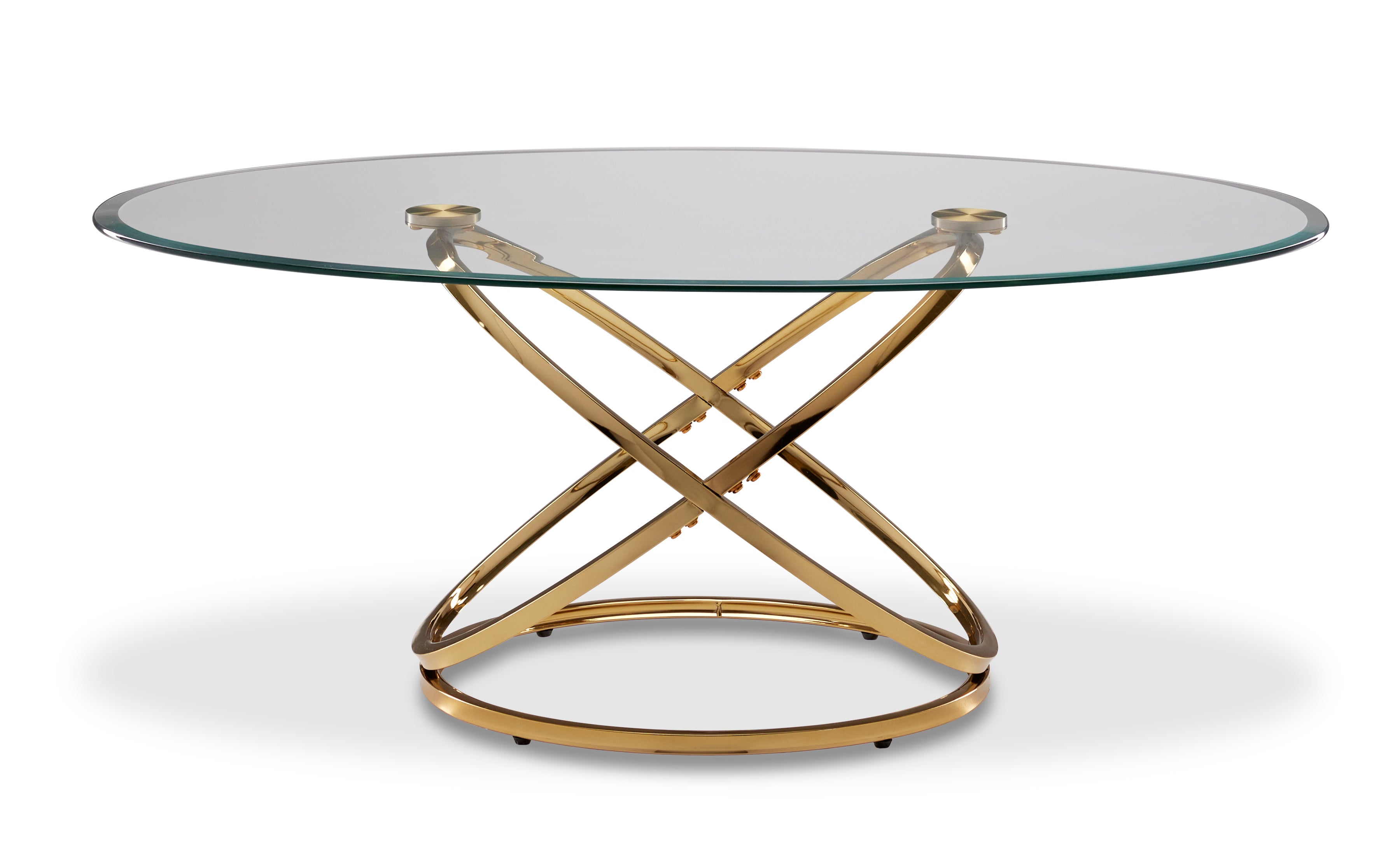 Axis 48" Coffee Table - Glass and Gold