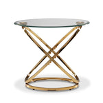 Axis End Table - Glass and Gold