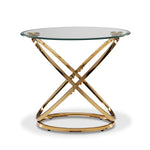Axis 26" End Table - Glass and Gold