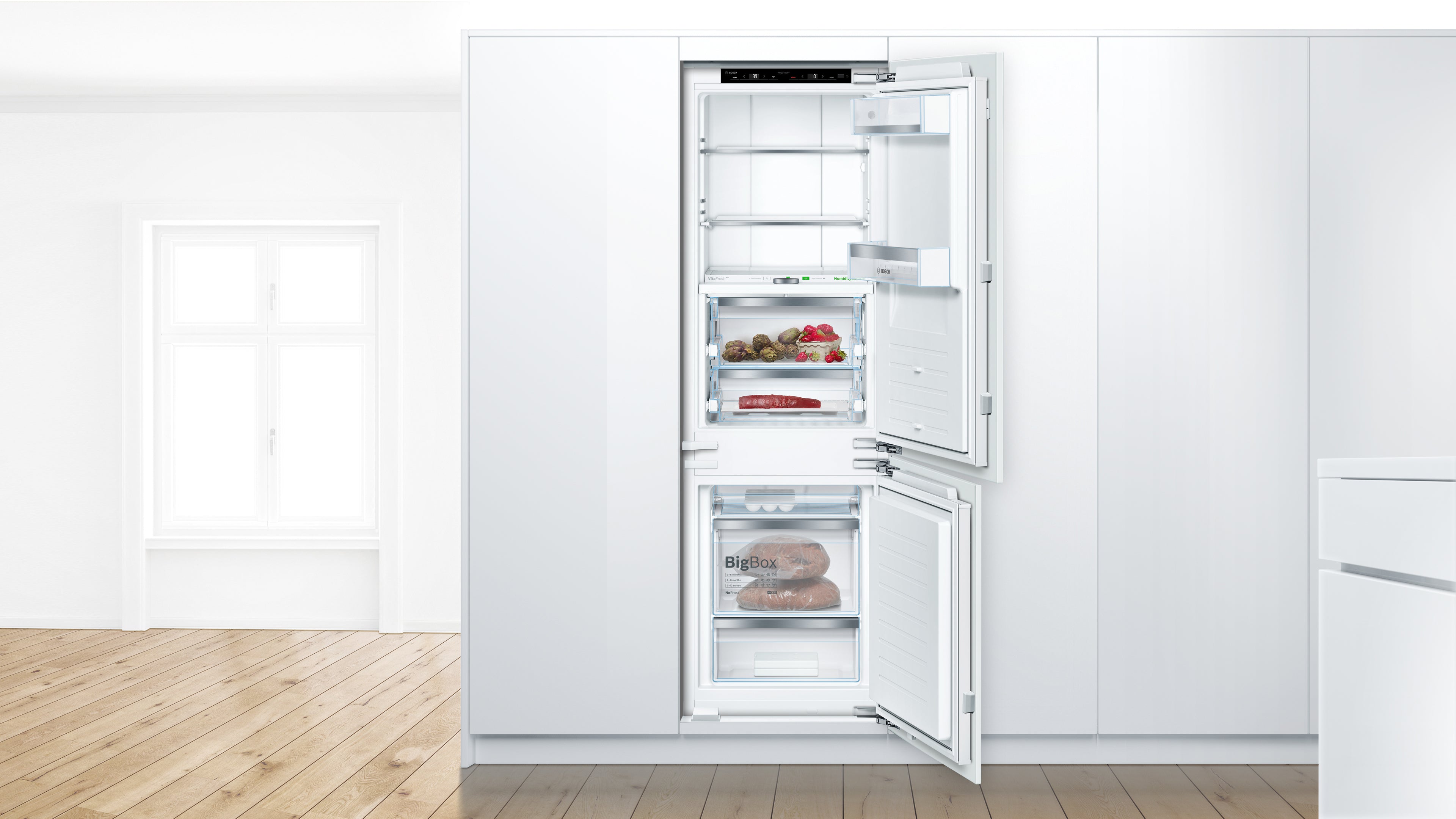 Bosch 800 Series 24" 8.3 Cu. Ft. Custom Panel Fully-Integrated Bottom Freezer - B09IB91NSP