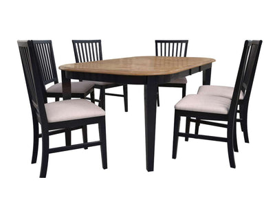 Barrie 7-Piece Extendable Dining Set - Brown, Black