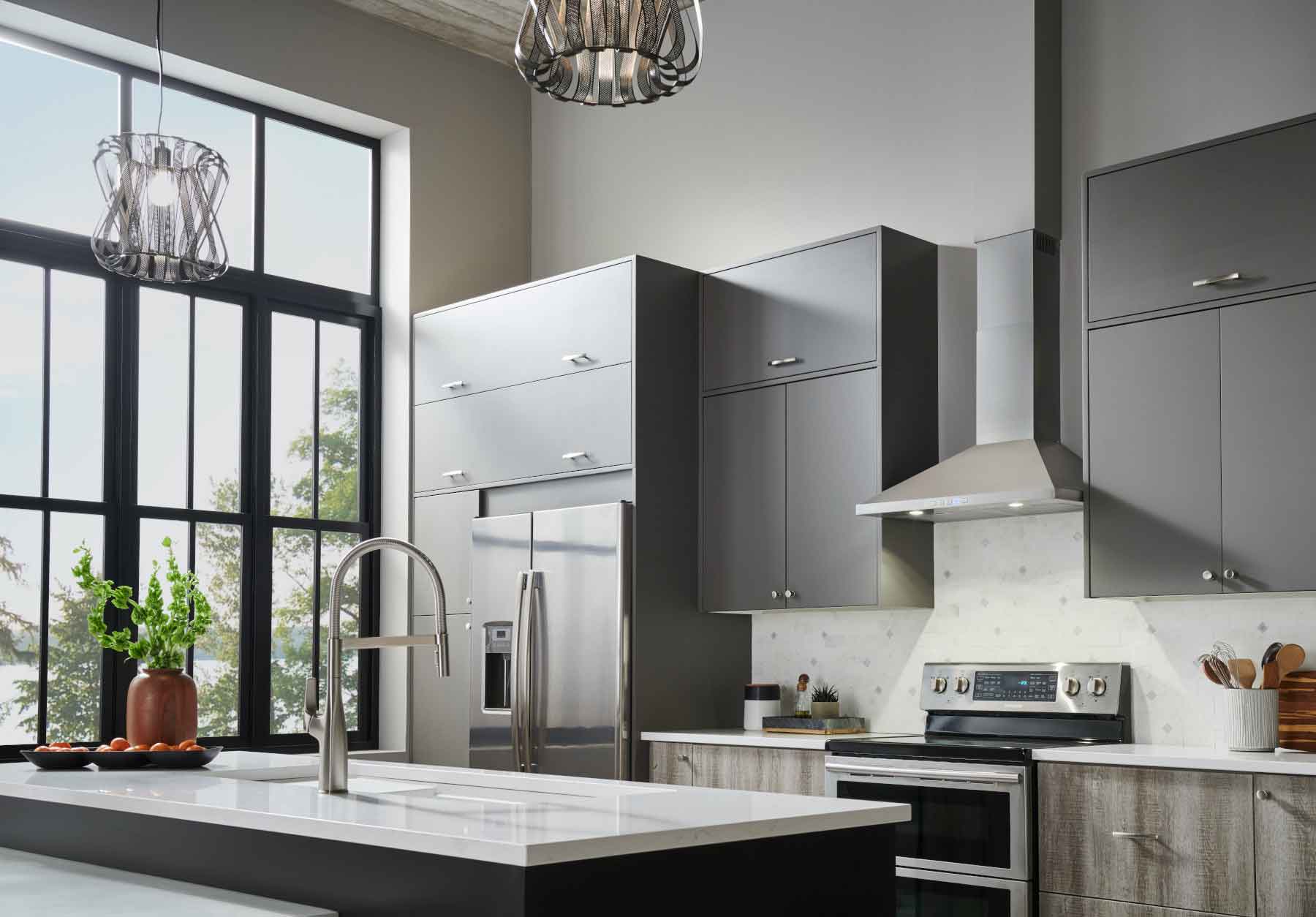 Broan Stainless Steel 30" 450 CFM Designer Pyramidal Chimney Hood - BWP1304SS