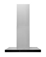 Broan Stainless Steel WITH Black Glass Panel 30" 450 CFM Designer Chimney Range Hood - BWT1304SSB
