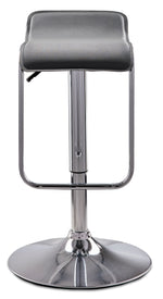 Blair Bar Height Stool - Grey, Chrome