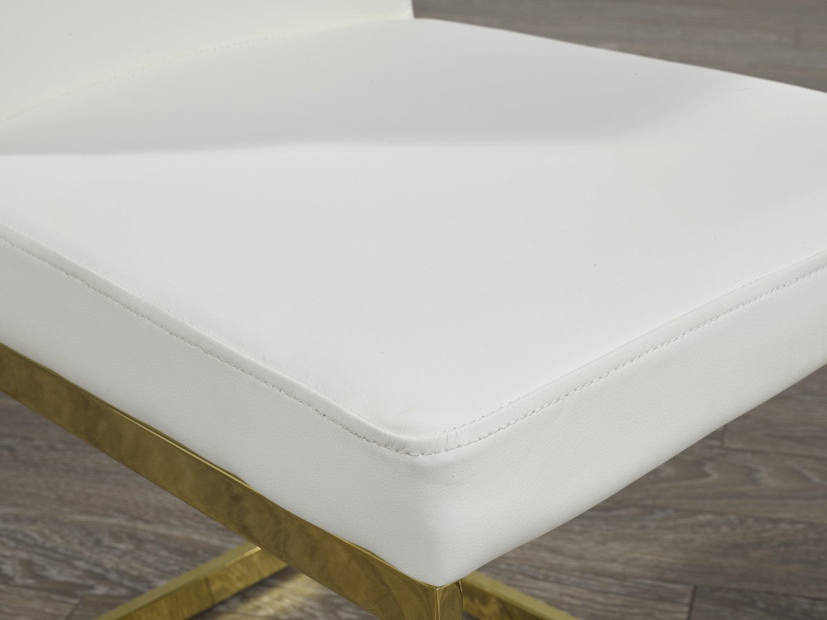 Cierra Dining Chair - White, Gold