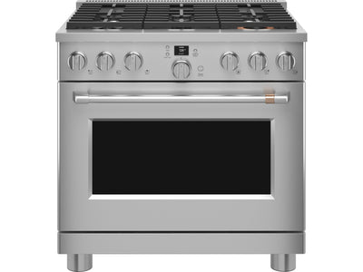 Café Stainless Steel 36" Commercial-Style 6-Burner Dual-Fuel Smart Range with Air Fry (5.75 Cu.Ft) - C2Y366P2TS1