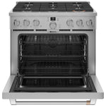 Café Stainless Steel 36" Commercial-Style 6-Burner Dual-Fuel Smart Range with Air Fry (5.75 Cu.Ft) - C2Y366P2TS1