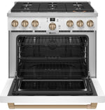 Café Matte White 36" Commercial-Style 6-Burner Dual-Fuel Smart Range with Air Fry (5.75 Cu.Ft) - C2Y366P4TW2