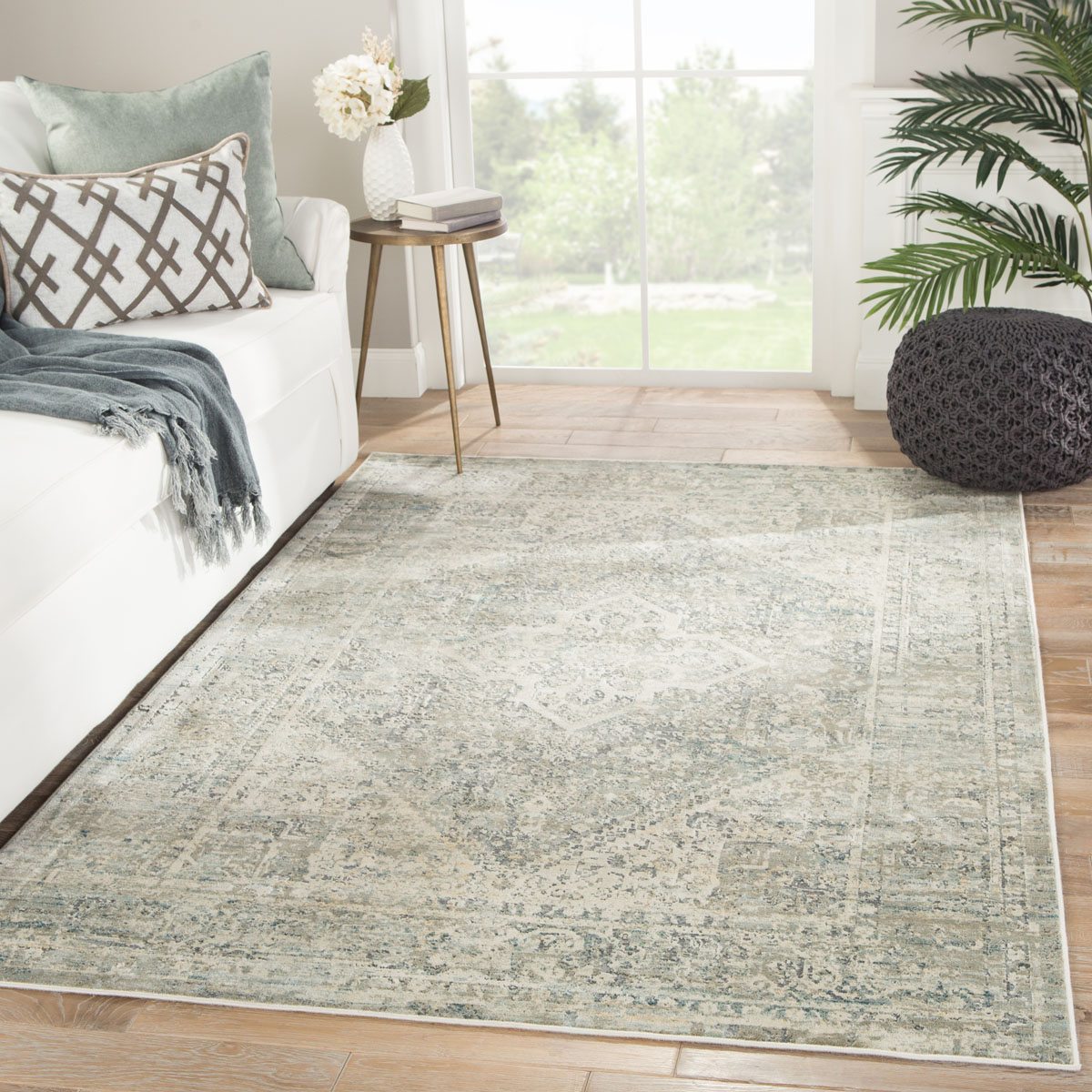 Barodi II Area Rug - 5'3" X 7'6" - Grey/Ivory
