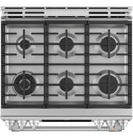Café™ Stainless Steel 30" Slide-In Front Control Dual-Fuel Convection Range with Air Fry and Warming Drawer (5.7 Cu.Ft) - CC2S900P2MS1
