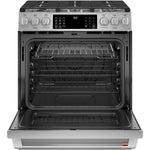 Café™ Stainless Steel 30" Slide-In Front Control Dual-Fuel Convection Range with Air Fry and Warming Drawer (5.7 Cu.Ft) - CC2S900P2MS1