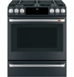 Café™ Matte Black 30" Slide-In Front Control Dual-Fuel Convection Range with Air Fry and Warming Drawer (5.7 CU.Ft) - CC2S900P3MD1