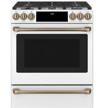 Café™ Matte White 30'' Slide-In Front Control Dual-Fuel Convection Range with Air Fry and Warming Drawer (5.7 Cu.Ft) - CC2S900P4MW2