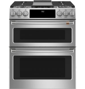 Café™ Stainless Steel 30" Slide-In Front Control Dual-Fuel Double Oven with Convection Range and Air Fry (6.7 Cu.Ft) - CC2S950P2MS1