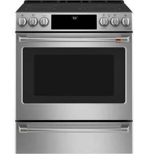 Café™ Stainless Steel 30" Slide-In Front Control Radiant and Convection Range with Air Fry and Warming Drawer (5.7 Cu.Ft) - CCES700P2MS1