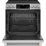 Café™ Stainless Steel 30" Slide-In Front Control Radiant and Convection Range with Air Fry and Warming Drawer (5.7 Cu.Ft) - CCES700P2MS1