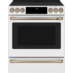 Café™ Matte White 30'' Slide-In Front Control Radiant and Convection Range with Air Fry and Warming Drawer (5.7 Cu.Ft)- CCES700P4MW2