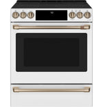 Café™ Matte White 30'' Slide-In Front Control Radiant and Convection Range with Air Fry and Warming Drawer (5.7 Cu.Ft)- CCES700P4MW2